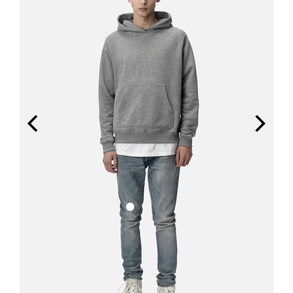 JOHN ELLIOT GREY RAGLAN HOODIE SIZE:5